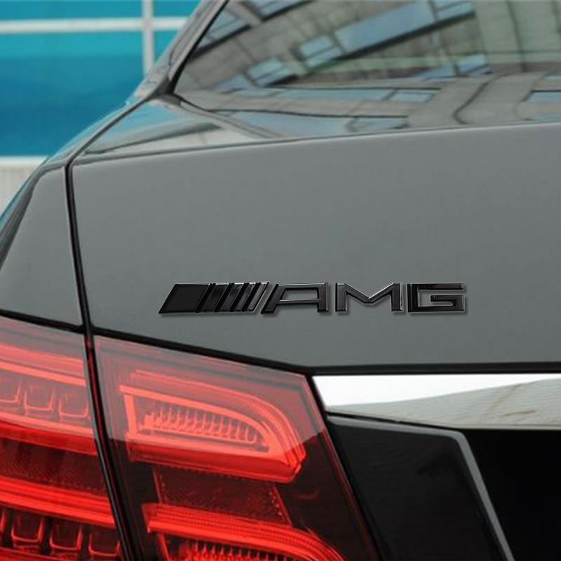 Stemma Metallico 3D AMG Adesivo Decalcomania per Bagagliaio Posteriore Auto per Mercedes Benz W204 W205 W203 W211 W212 W213 W201 W210 W124 W126 W140 YM9
