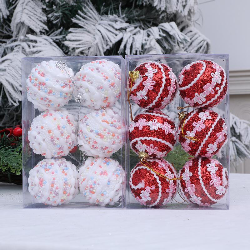 Weihnachtskugeln Blasen Kugeln Weihnachtsbaum Kreativer Dekor Anhänger 6cm Weihnachtliche Farb Punkte Bob Kugel Anhänger
