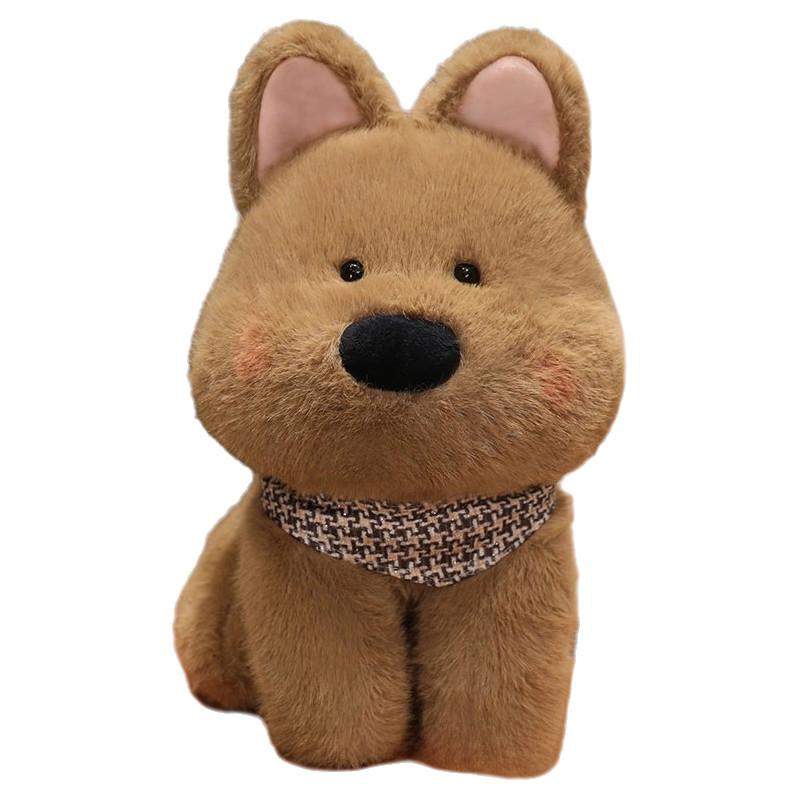 Cute West Highland White Terrier Plush Dog Doll Soft Stuffed Toy For Pets In White And Brown Colors