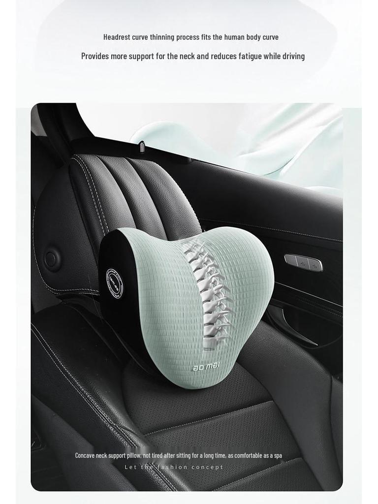 Polo Golf Bora Car Lumbar Support & Neck Pillow - Premium Memory Foam Massage Headrest