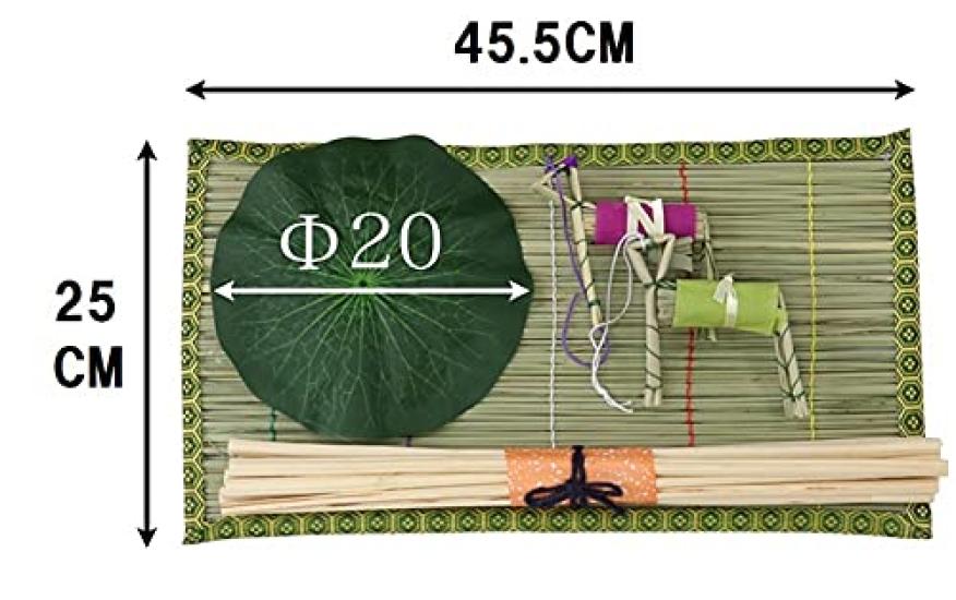 Urushi Product Kokoromachi Set, Medium (45.5cm X 25cm), Makomo (Rat) and Ogara (Lactose Rice) Plants, Lotus, Obon Decorations, Horse and Cow, for