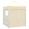Professional Foldable Party Tent with 4 Side Walls 2*2 M Steel Frame Cream Color