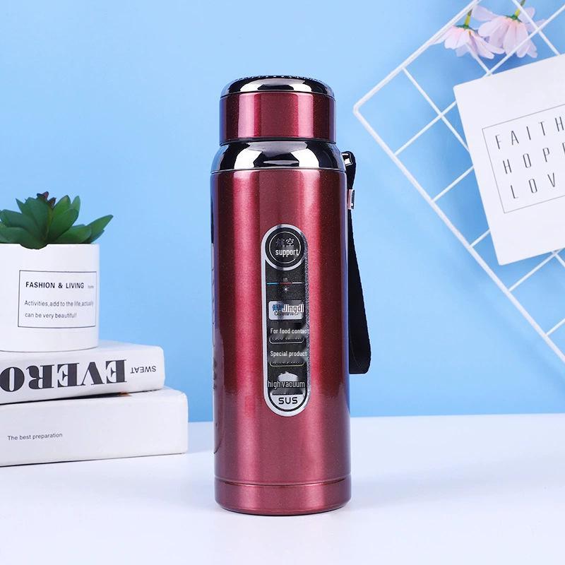316 Stainless Steel Large Capacity Outdoor Sports Thermos Cup with Portable Lanyard