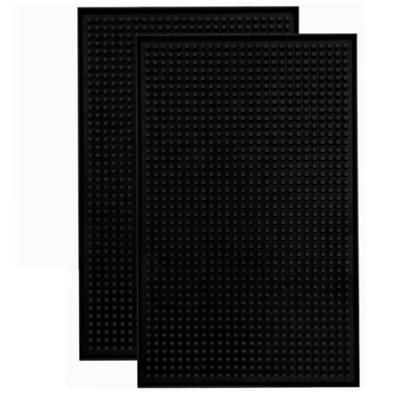 2 Piezas Esterilla de Servicio para Bar Negra Impermeable Aislante Térmico PVC Esterilla Antiderrames para Barra de Bar 45x30x1cm