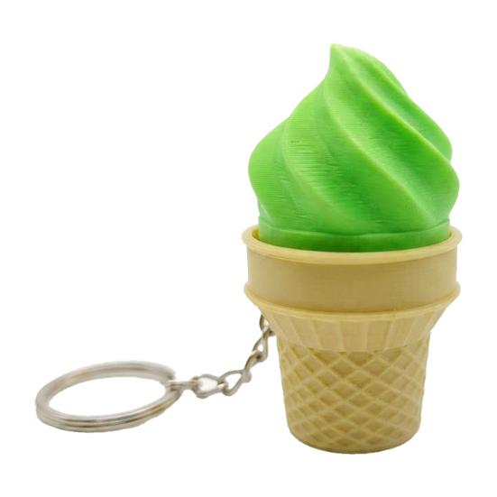 3D Printed Ice Cream Keychain Stress Relief Ice Cream Cone Sensory Fidget Key Ring Desk Toy Bag Backpack Purse Charm