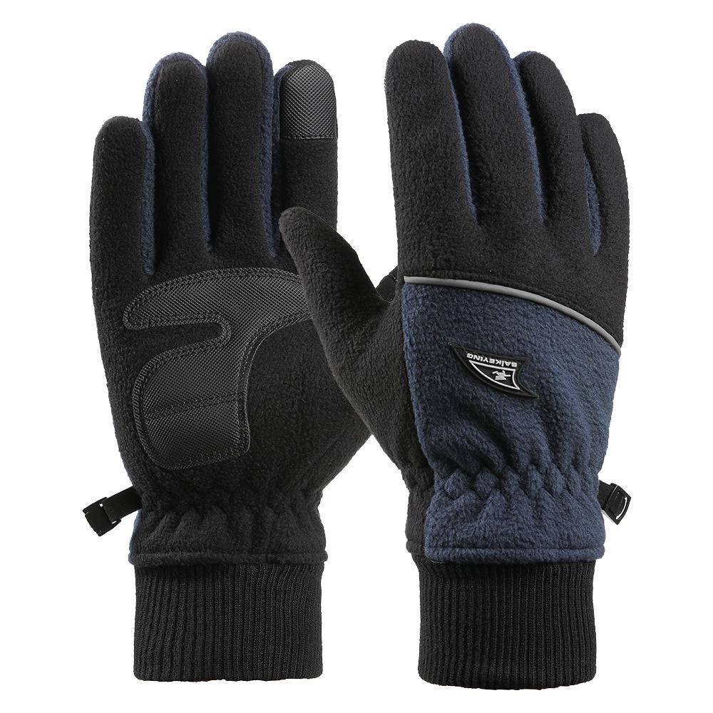 Warm Gloves for Men Thickened Windproof Waterproof and Fleece Outdoor Driving and Cycling Sports Autumn and Winter Fleece Gloves
