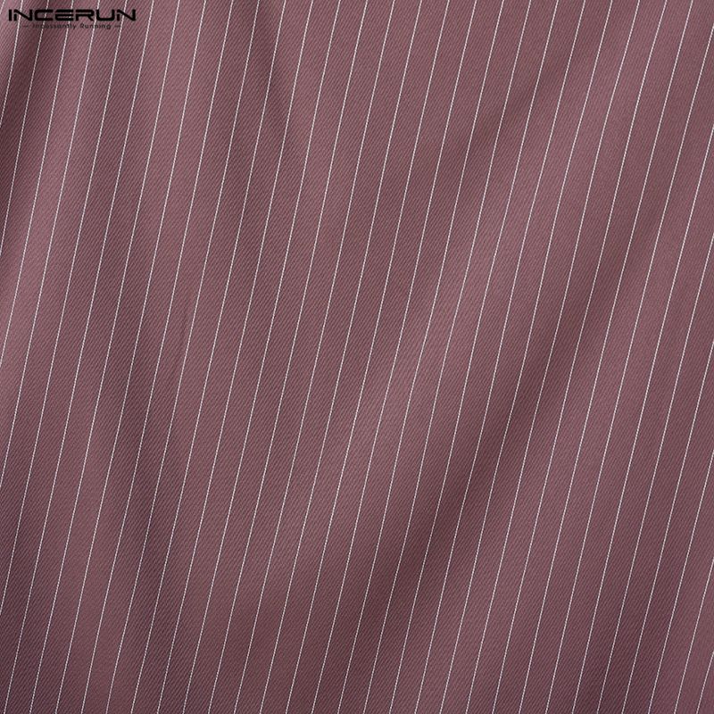 INCERUN Two Pieces Sets Men Casual Sleeveless Striped Tank Tops and Long Pants Trousers Outfits