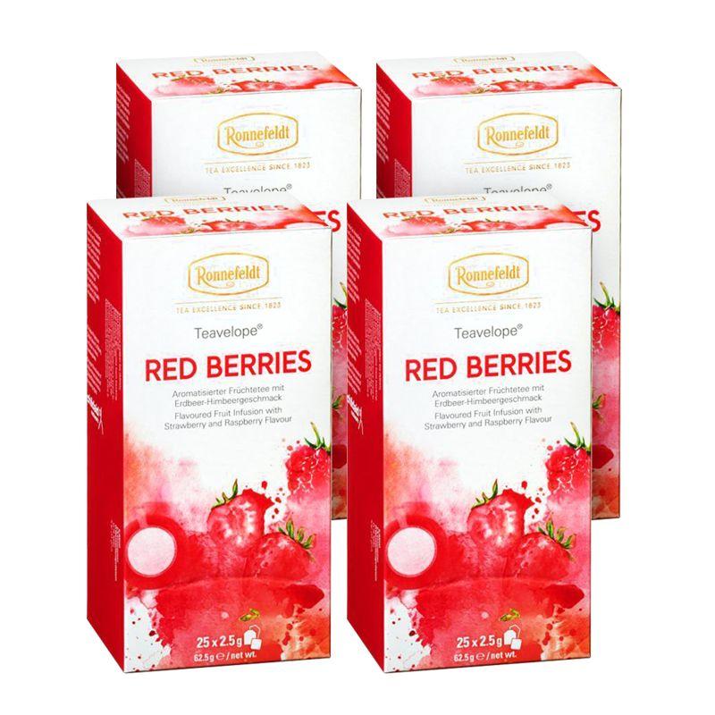 Ronnefeldt Red Berry Fruit Tea 25 Tea Bags x 4 Pack