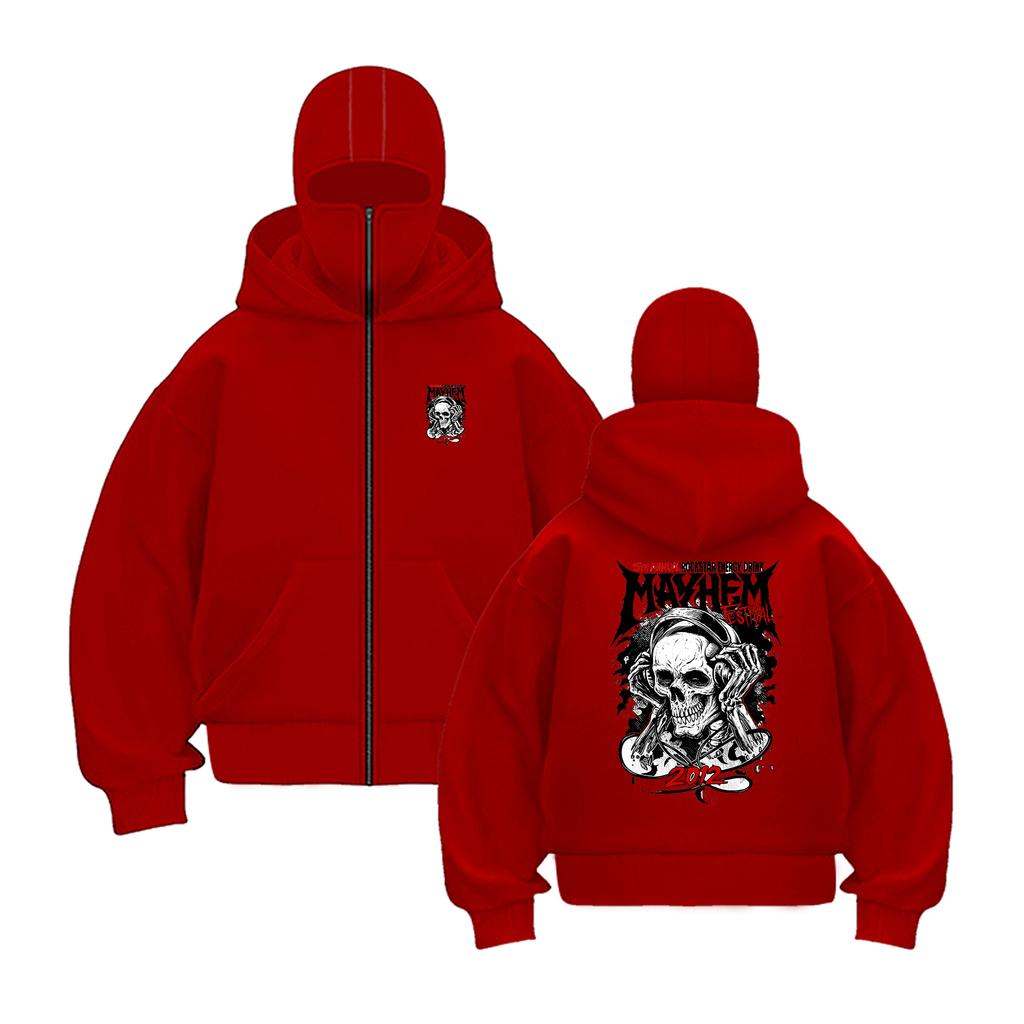 Streetwear jednobarevné Retro mikiny na zip Y2K Pánské Dámské Hip Hop Grafika Vintage Dvouvrstvé Oversized mikiny