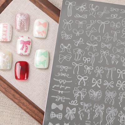 Diverse Panglici Curea Fundă Cravată Plăci Stamping Unghii Șablon Artă Unghii Pentru Decor Unghii DIY Șabloane Instrumente Stamping Oțel Inoxidabil