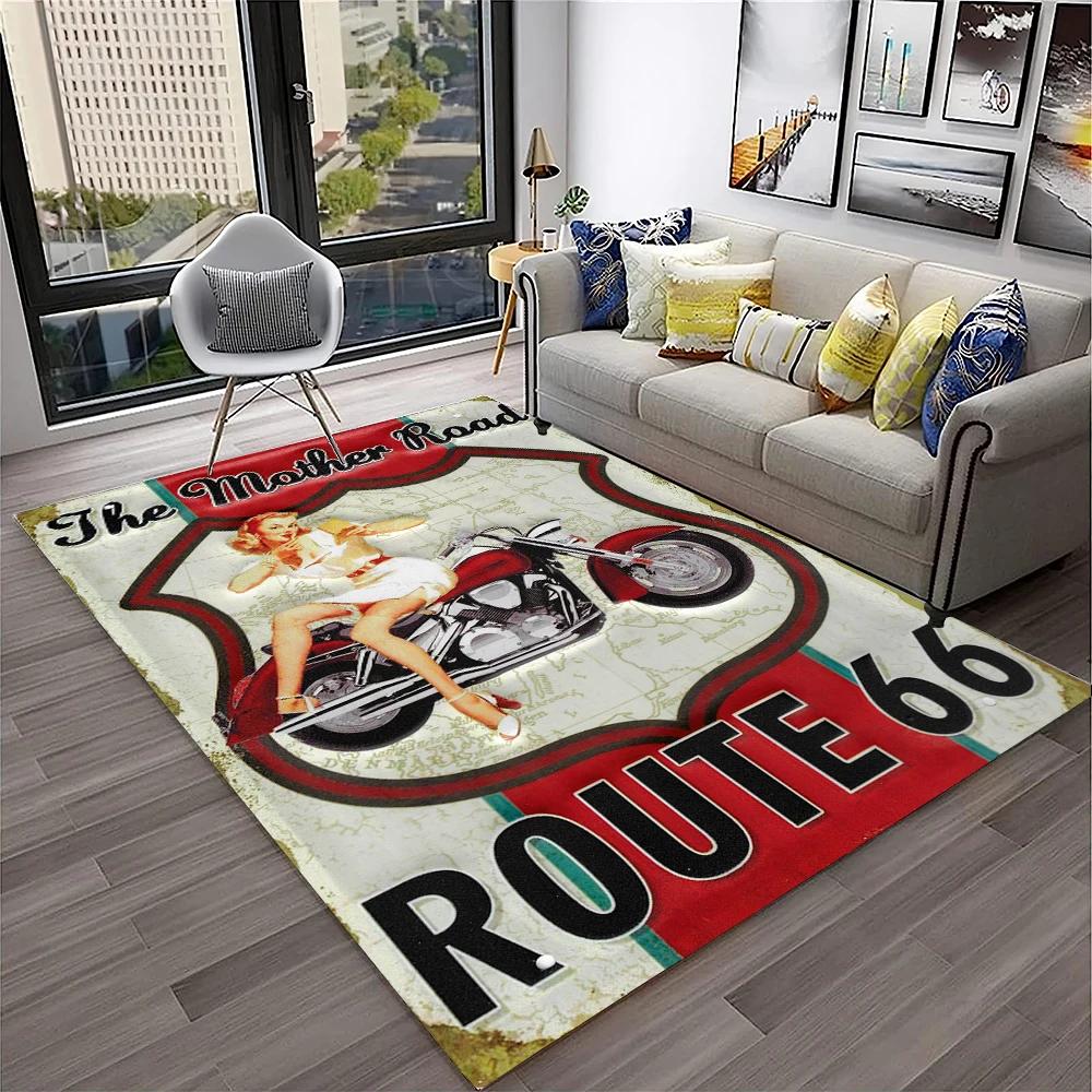Mother Road,Historic Route 66,mãe estrada Carpet Rug for Home Living Room Bedroom Sofa Doormat Decor,Area Rug Non-slip Floor Mat