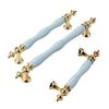Colorful Ceramic Drawer Pulls Modern Gold Cabinet Handles Easy Install Knob Set for Wardrobe Furniture Home Upgrade