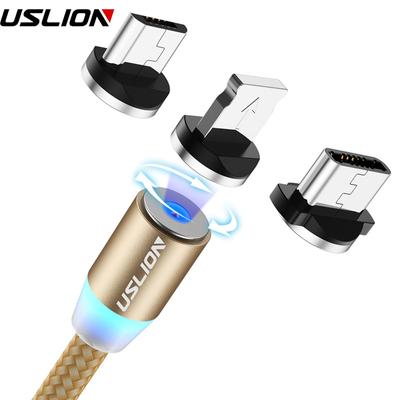 USLION Rýchle nabíjanie Magnetický Micro USB kábel USB Typ C kábel Magnetický nabíjací adaptér Dátový kábel