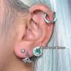 Satan's Child Mint Green Milk Stud Earrings - Comfortable Cochlear Piercing, No Removal Needed for Sleep, Pure Desire Collection