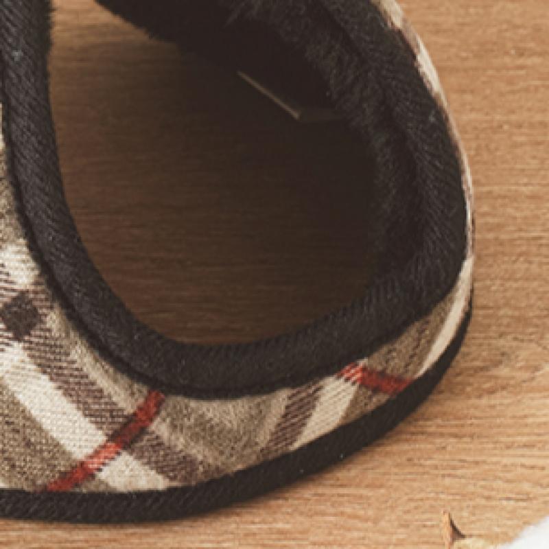 Daiso Check Pattern Earmuffs Brown