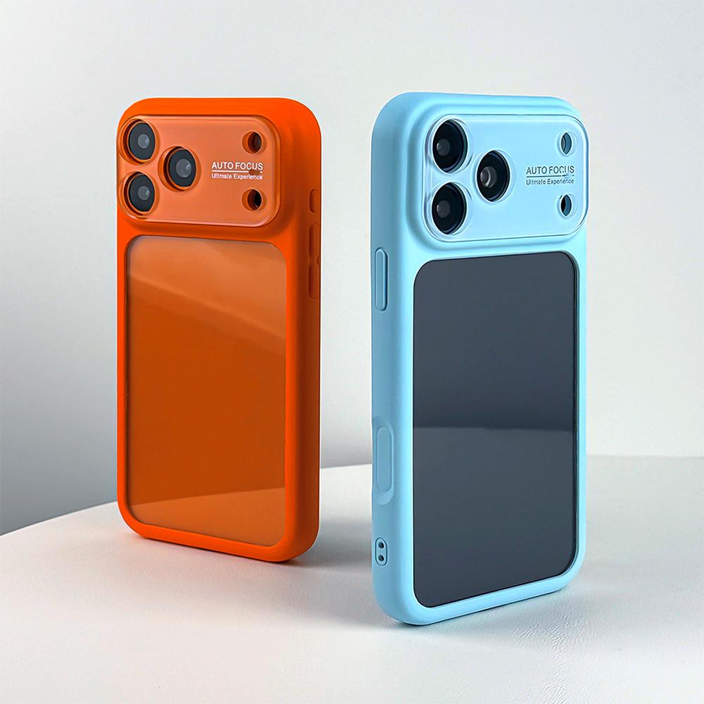 New Candy Color Clear Large Window Case for For Iphone 17 16 1 Pro Max Camera Protection Shockproof Transparent Acrylic Hard Cover