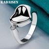 925 Sterling Silver Smooth Concave Heart Ring for Women Fashion Wedding Party Charm Jewelry