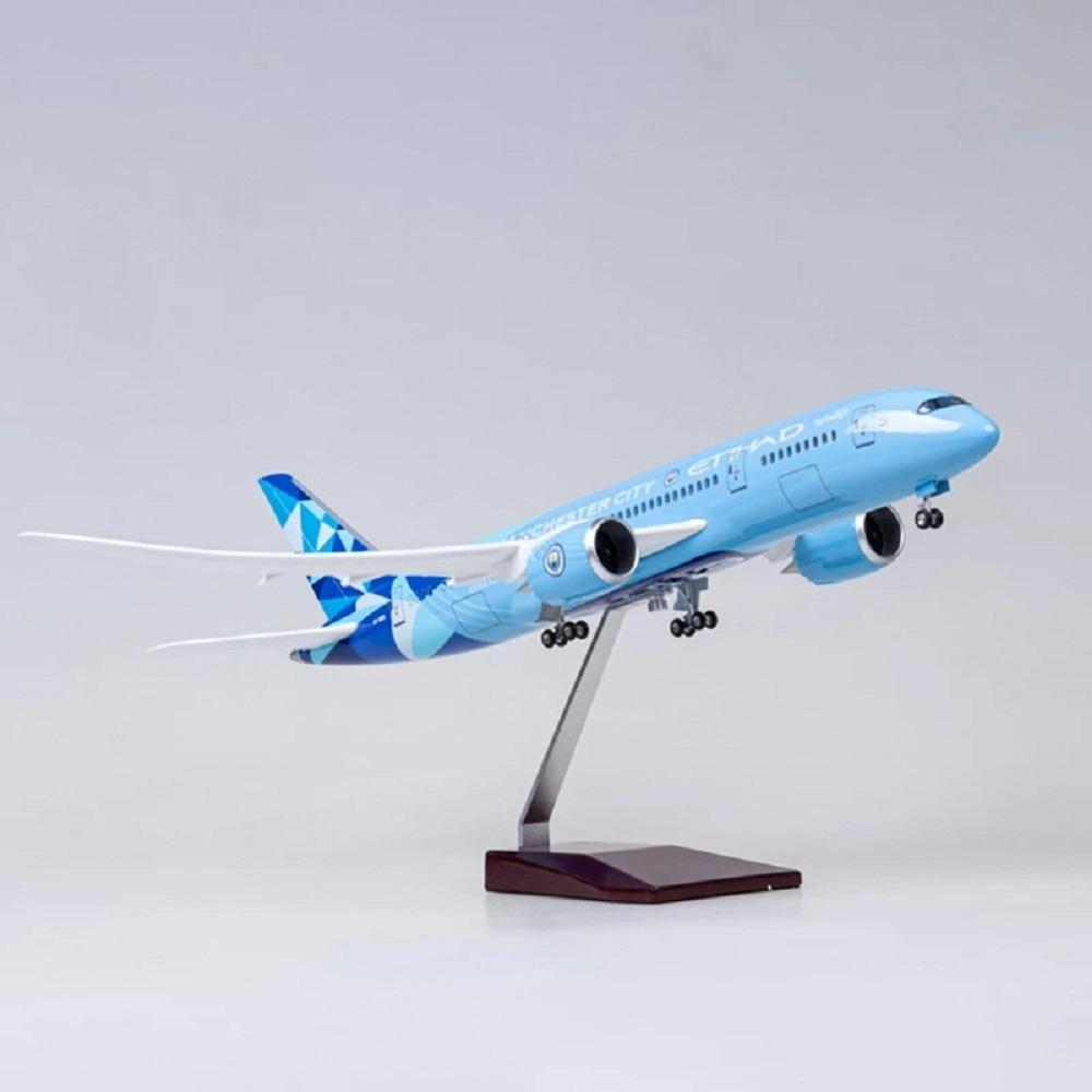 43CM 1/130 Model Airplane B787 Dreamliner Etihad Airline Aircraft Model Light Plane Adult Gifts Display Home Decor Accessories