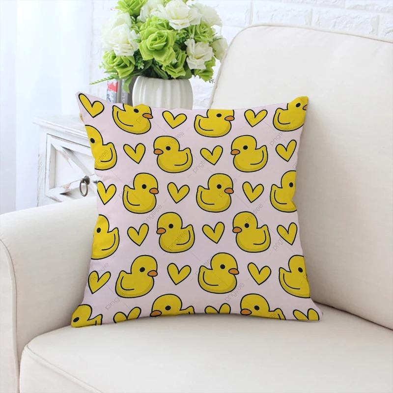 Little Yellow Duck Pattern Pillowcase Car Ornaments Office Living Room Sofa Home Pillowcase