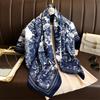 Women Luxury Brand Designer Scarf Fashion Leopard Floral Silk Scarves Square Small Handkerchief Neck Snood Bag Hijab 90*90Cm