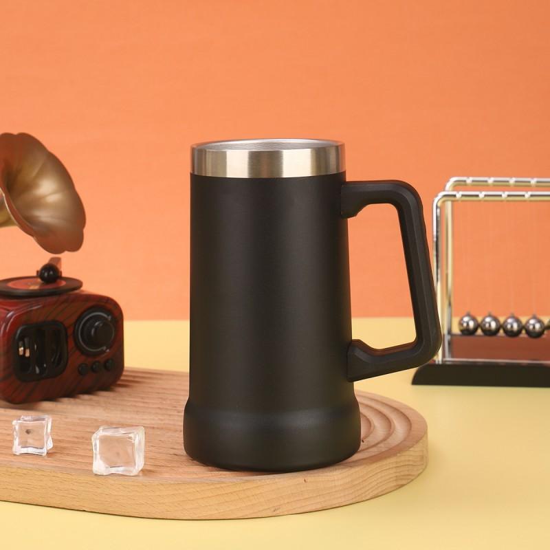 Stainless Steel Vacuum Insulated Mug With Handle 24oz Large Capacity Travel Cup Home Office Outdoor Use