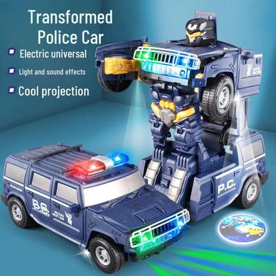 Jouet Robot Voiture de Police Transformable Électrique pour Enfants - Cadeau d'Anniversaire Idéal