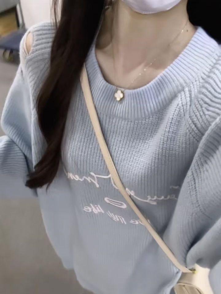2024 Versatile Casual Knit Sweater: Round Neck, Loose Fit, Long Sleeve Pullover