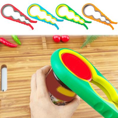 Ferramenta de Cozinha com Cabo de Silicone Conjunto de Abridor de Latas Chave para Tampa de Rosca Abridor de Potes Kit de Abridor de Garrafas