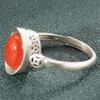 Adjustable Copper Ring With Red Agate Inlay Vintage Chinese Style Boho Jewelry Women Men