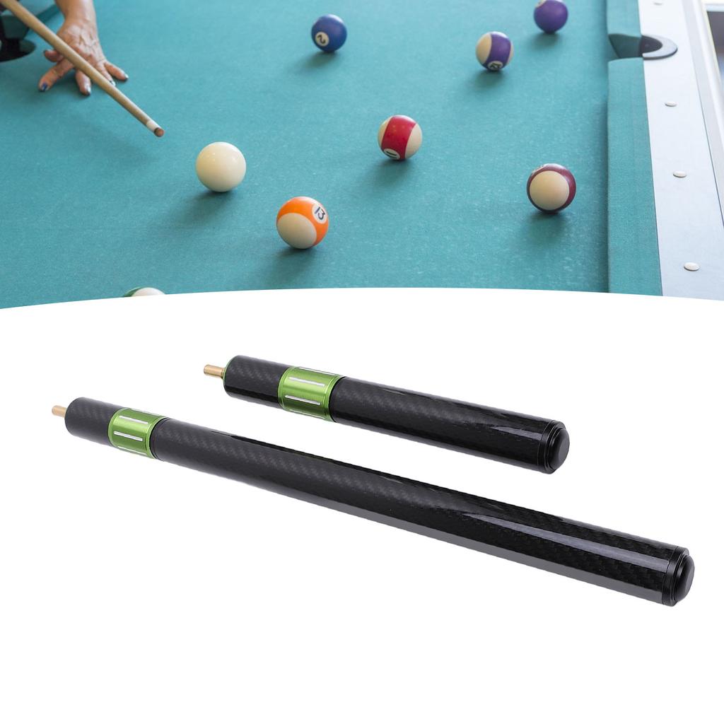 2Pcs Pool Cue Extension Carbon Fiber 17in 9in Extendable Billiard Extension for Practices Entertainm