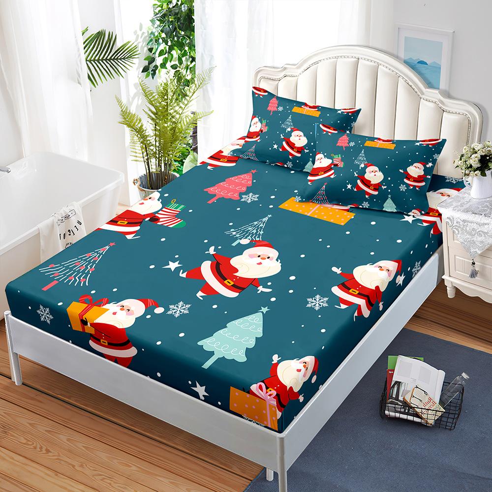 Blatt Dreiteilige Tagesdecke Kissenbezug Weihnachten Matratzenschutzhülle