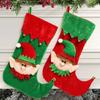 Cartoon Elf Christmas Stockings Ornament Candy Gift Bag Christmas Hanging Socks For Tree Fireplaces Decoration