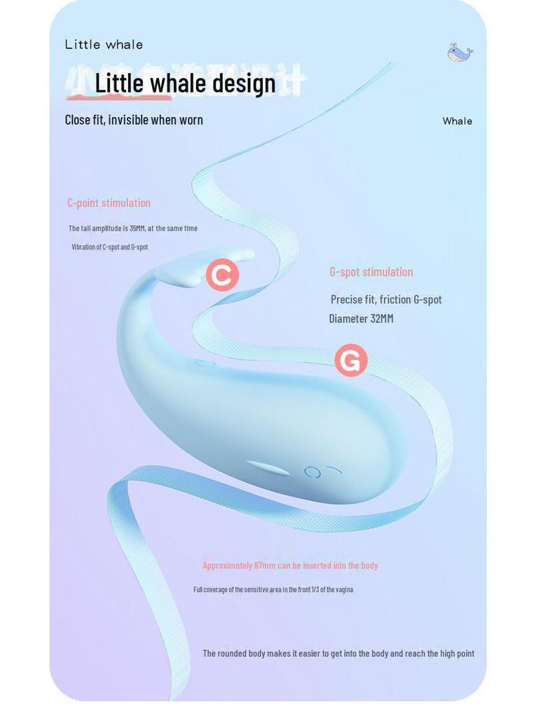 Miji Pipi Whale Wearable Vibrator Mini Program - Adult Female Toy for Vibration and Fun.