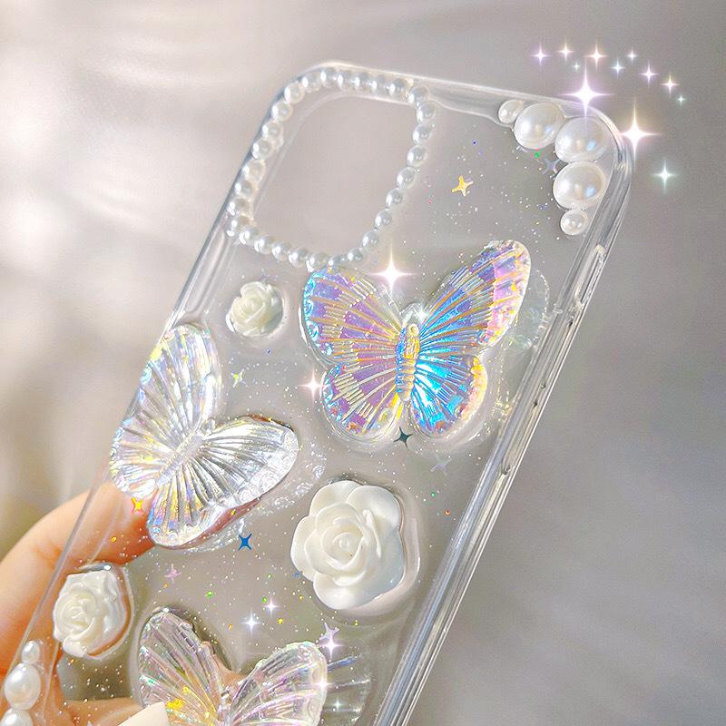 "3D Butterfly Retro iPhone Case for iPhone 11 To 16 Pro Max"
