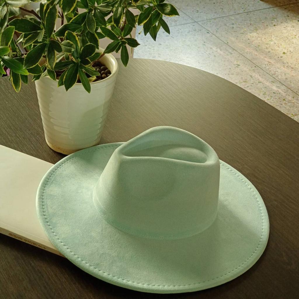 LIDHAY Western Style Suede Hat, Unisex Wide Brim Fedora Hat, Felt Panama Hat, Rancher Hat LIDHAY Western Style Suede Hat, Unisex