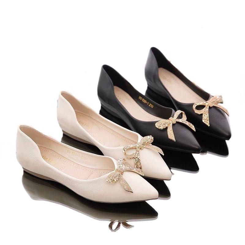 Shallow Mouth Flat Sole Women's 2024 Spring Autumn New Pointed Versatile Soft Sole Daily Flat Sole Women's Shoes Zapatos Mujer