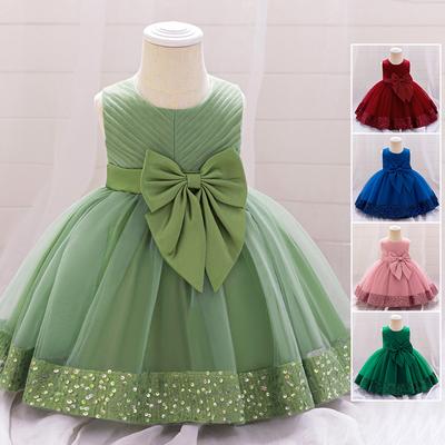 Toddler Baby Girl Dress Big Bow Baptism Clothes For Kids First Year Birthday Party Wedding Tutu Gown Christening Dress