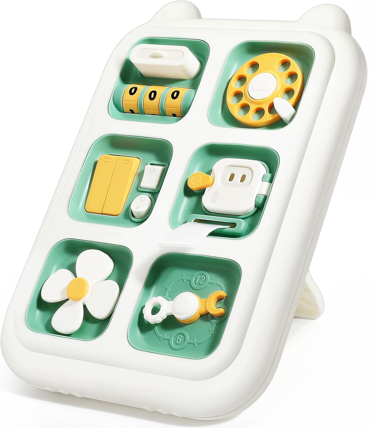 

ZAFEE Montessori Educational Toy, Busy Board, Baby Toy for 6-12 Months, Children s Toy, Birthday Gift for Boys and Girls Ages 0, 1, 2, and 3 (Green)