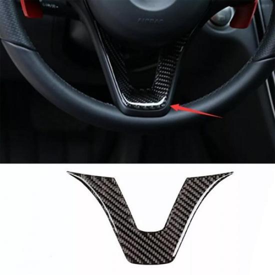 Steering Wheel Sheet Panel For Benz C-Class Cover Trim Real Carbon Fiber 15-21