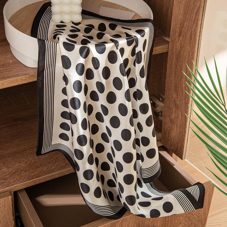 100% mulberry silk  new retro polka dot printed silk scarf shawl sunscreen