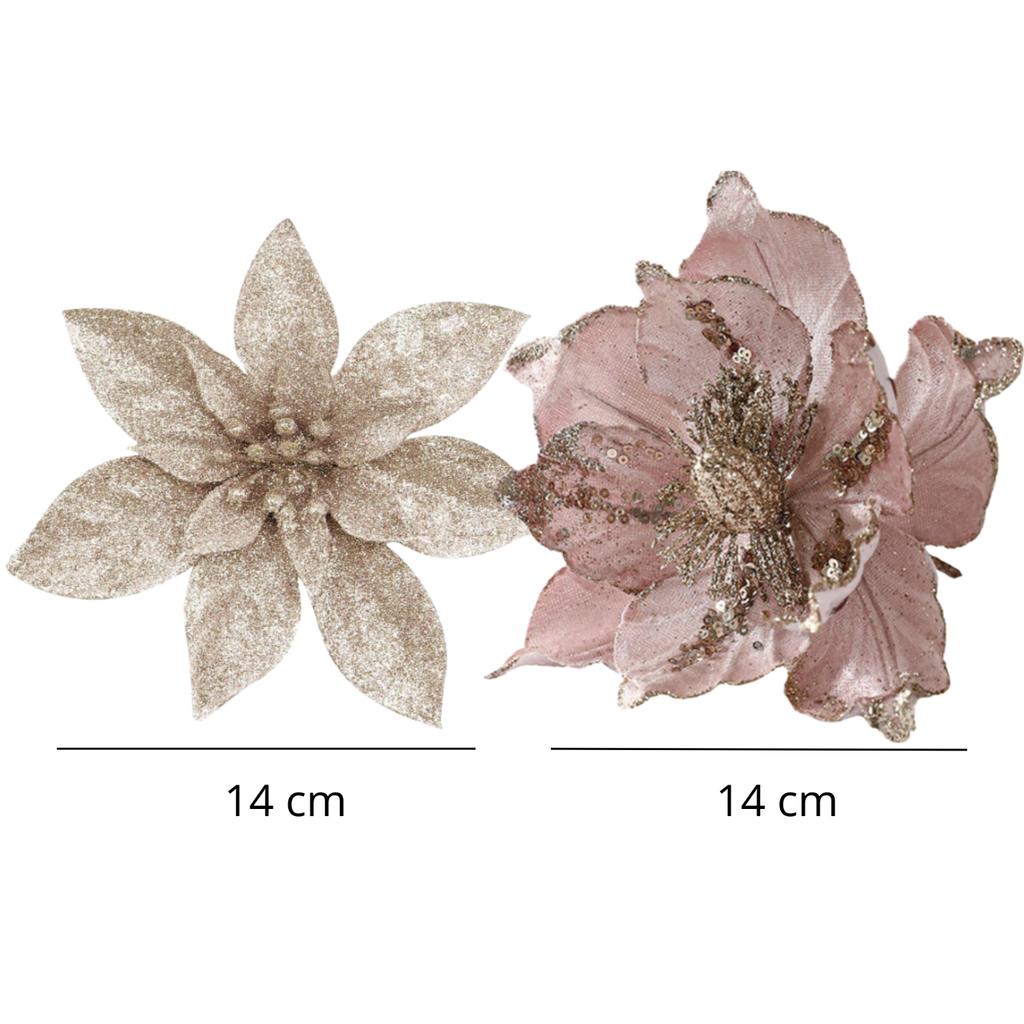 Bethlehem Star for the Christmas Tree Flowers 6pcs Champagne [Se-Gb21]