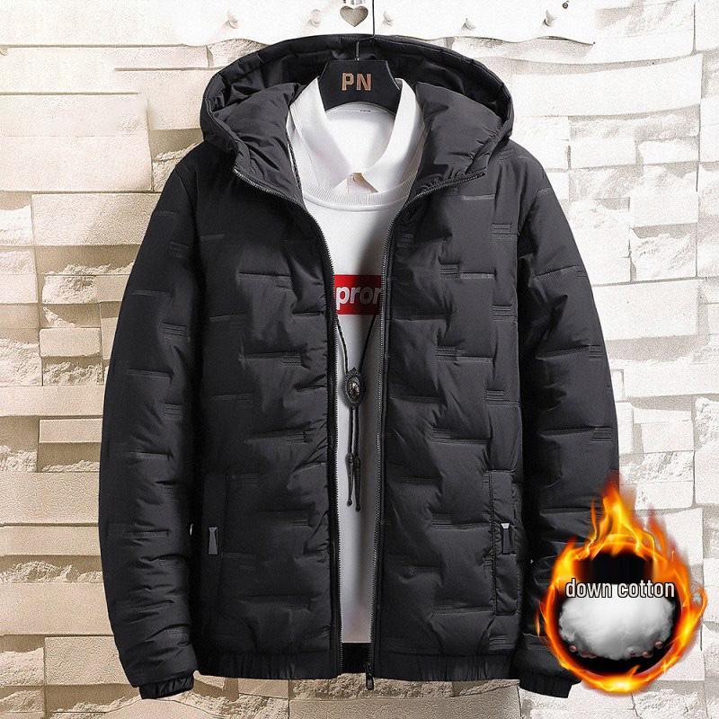 

Men s Trendy Korean Style Thickened Cotton Jacket - Autumn/Winter Puffer Outerwear for Teens L