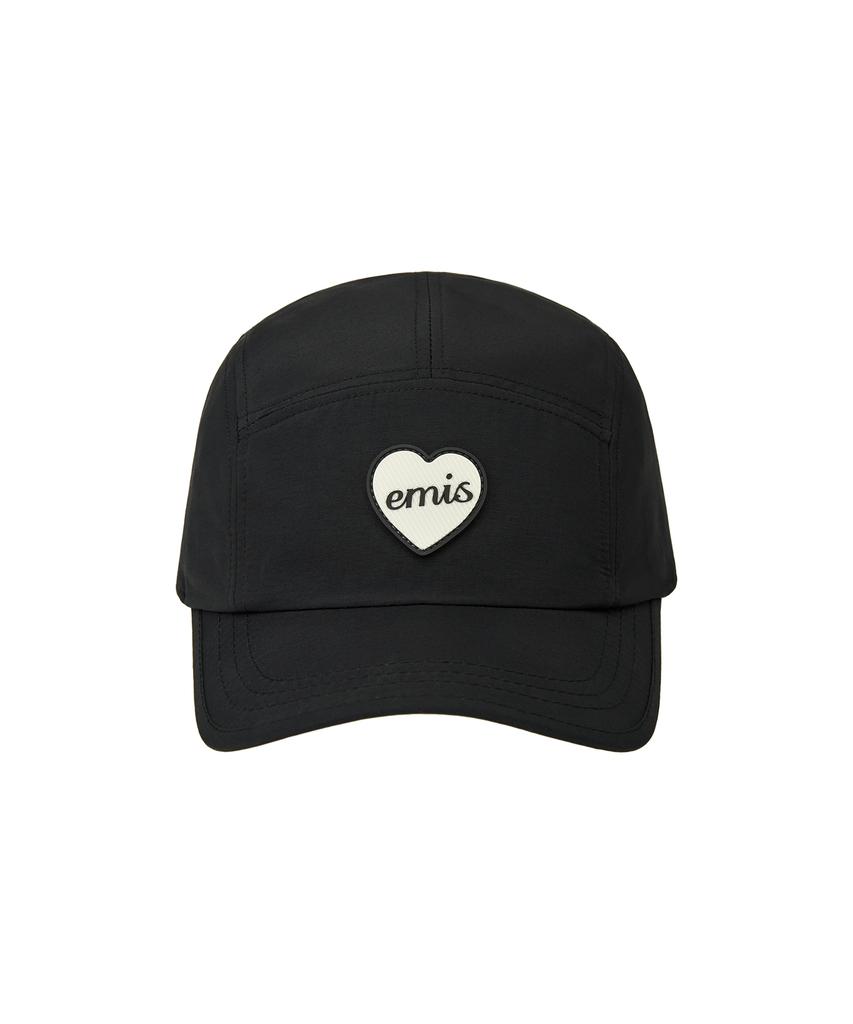 Imiseu Heart Rubber Patch Camp Cap-Black