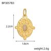 CARLIDANA Stainless Steel Multi-Color Natural Stone Jewelry Charm Fan Round Pendant for DIY Necklace Earrings Accessories