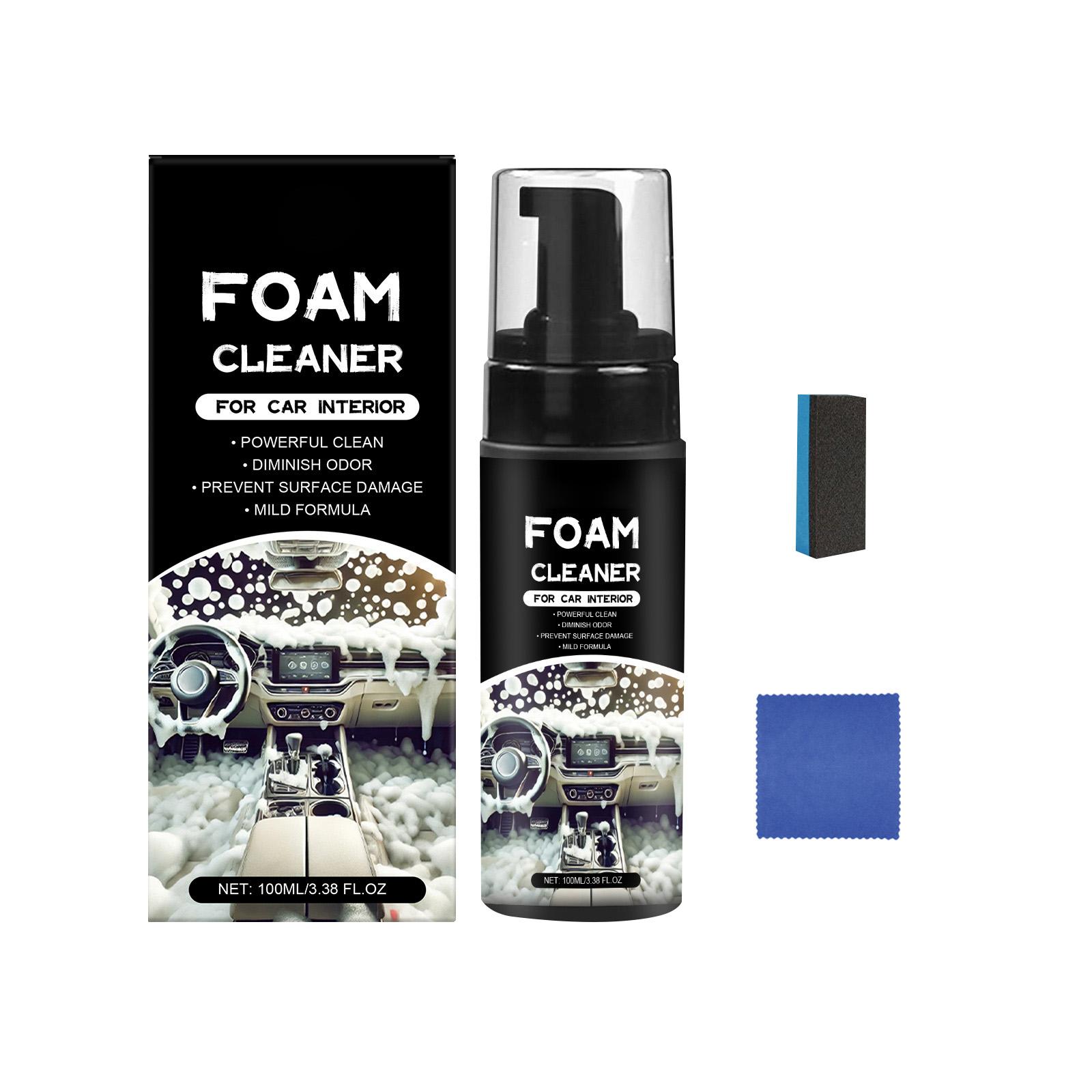 

Очиститель пены для салона автомобиля Спрей для чистки автомобиля, Спрей для чистки салона автомобиля для удаления пятен и грязи, Подходит для всех салонов автомобилей, 100 мл One Size