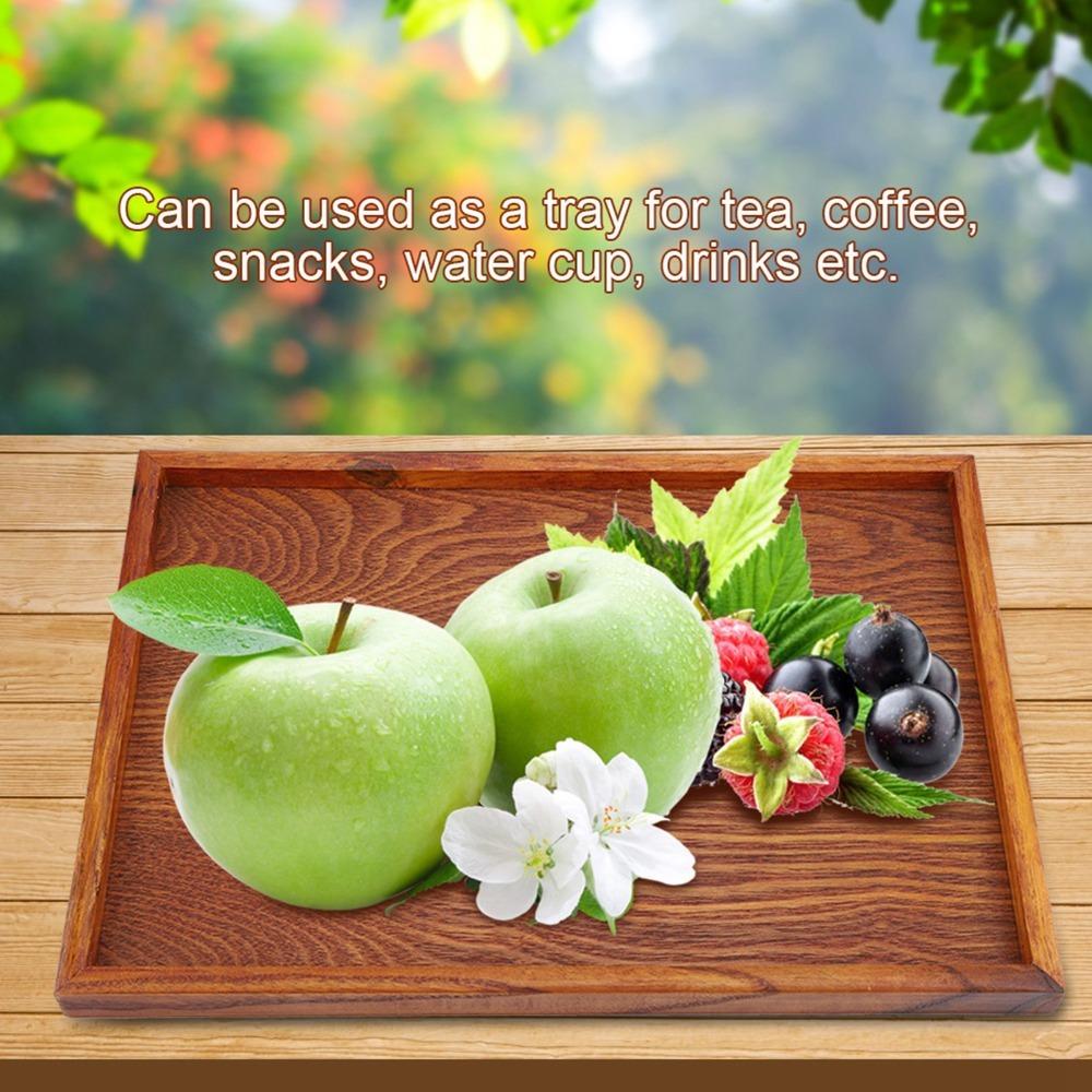 Rectangular Snack Tray Wood Fruit Platter Simple Serving Tray For Hotel