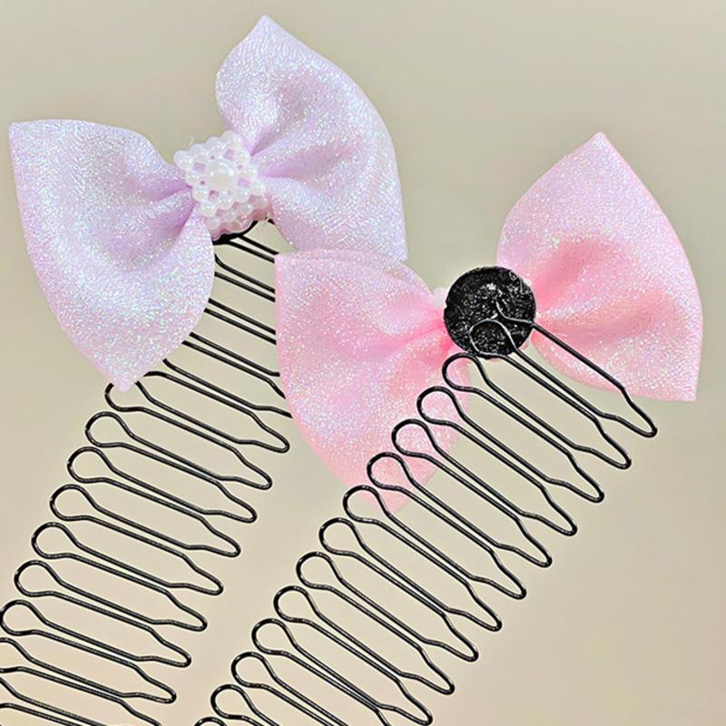 Children Sweet Bowknot Hair Comb Clip New Trendy Elastic Hair Clips Hairpins Barrettes For Girls Baby Hair Accessories Headbands