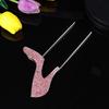 1Pcs High Heel Cake Topper Rose Gold Glitter Alloy Rhinestone Party Decoration Birthday Wedding Cake Pick Cupcake Food Supplies