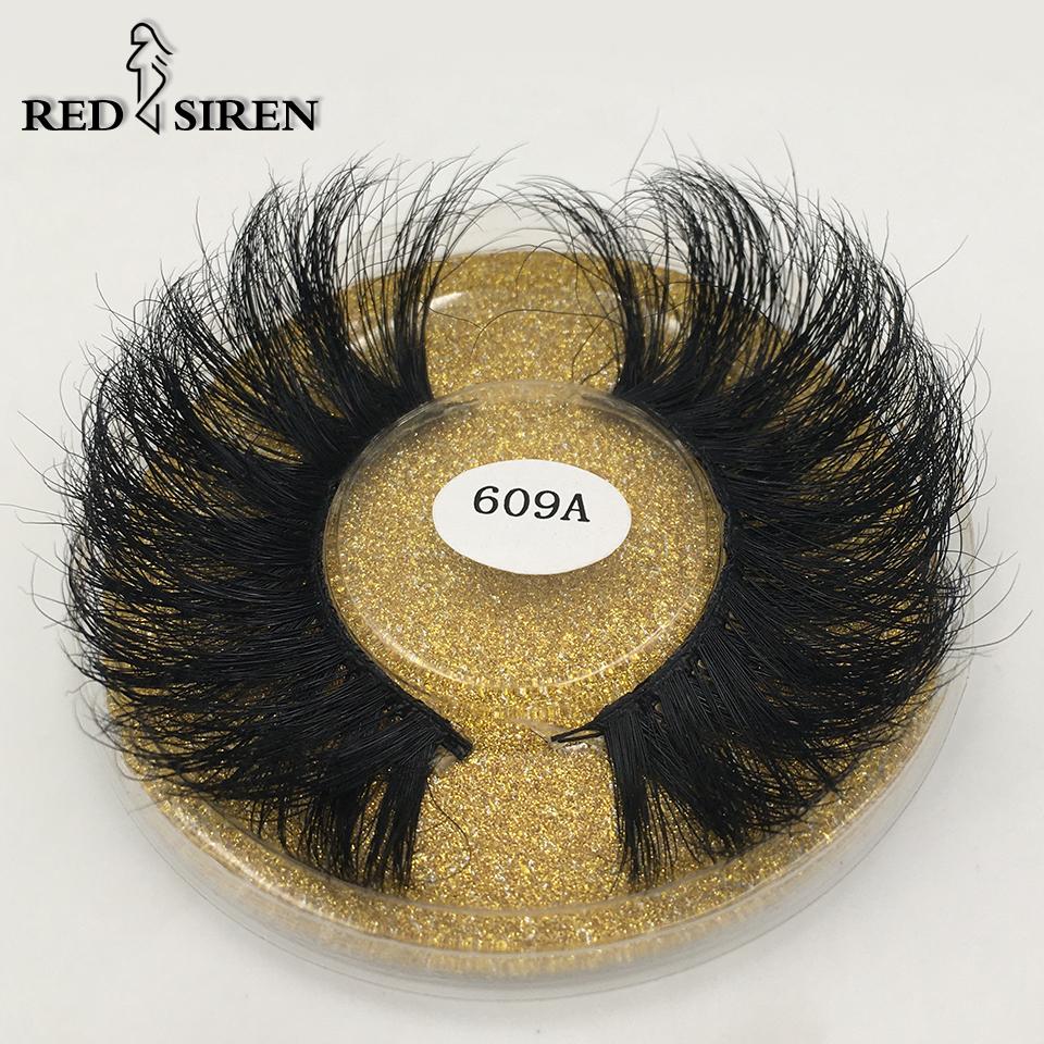 RED SIREN 25mm Mink Eyelashes Dramatic Long Natural Lashes Handmade 25 mm 3d Mink Lashes Make Up Vendors Fake Eyelashes