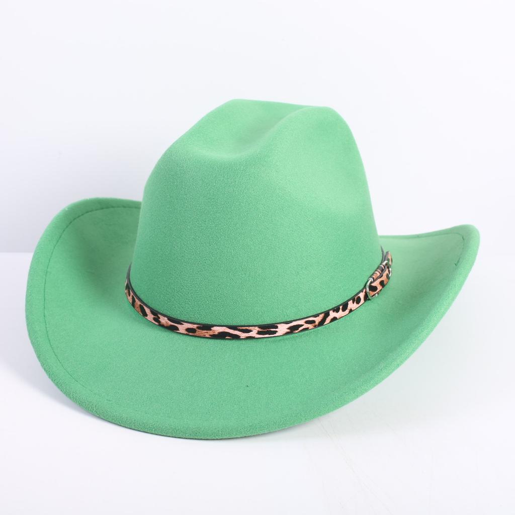 Popular European and American Fashion OL Style One-word Cowboy Hat Men's and Women's High-end Top Hat Jazz Hat Felt Hat